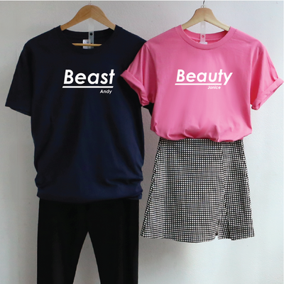 【可自由配色】情侶裝  T-Shirt  | Beauty & Beast
