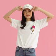【香港限定】手機女孩,敏 | 愛的對話 | T-shirt (白色) (一套兩件)
