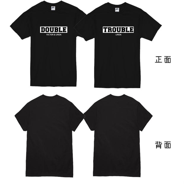 【可自由配色】情侶裝  T-Shirt  | DOUBLE & TROUBLE
