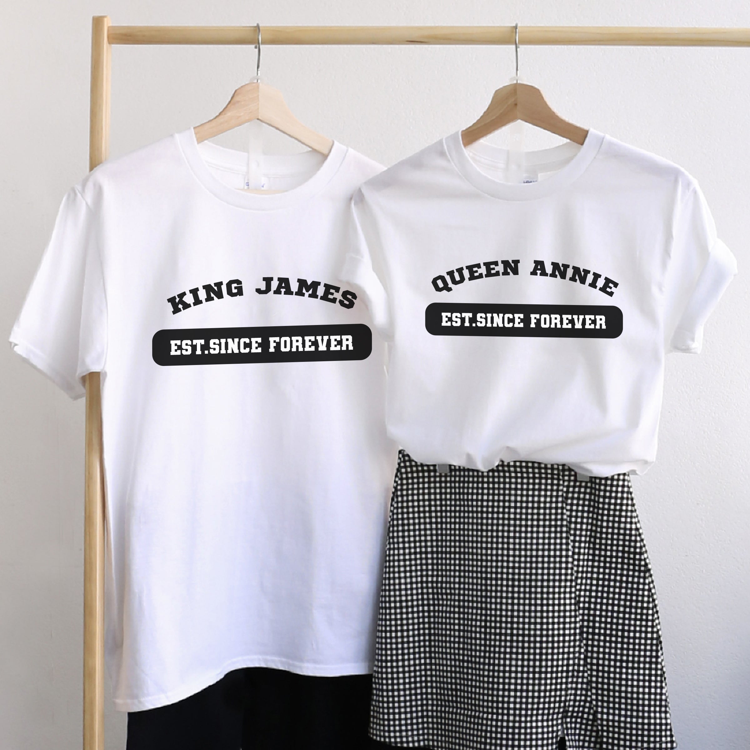 【可自由配色】情侶裝  T-Shirt  | KING & QUEEN