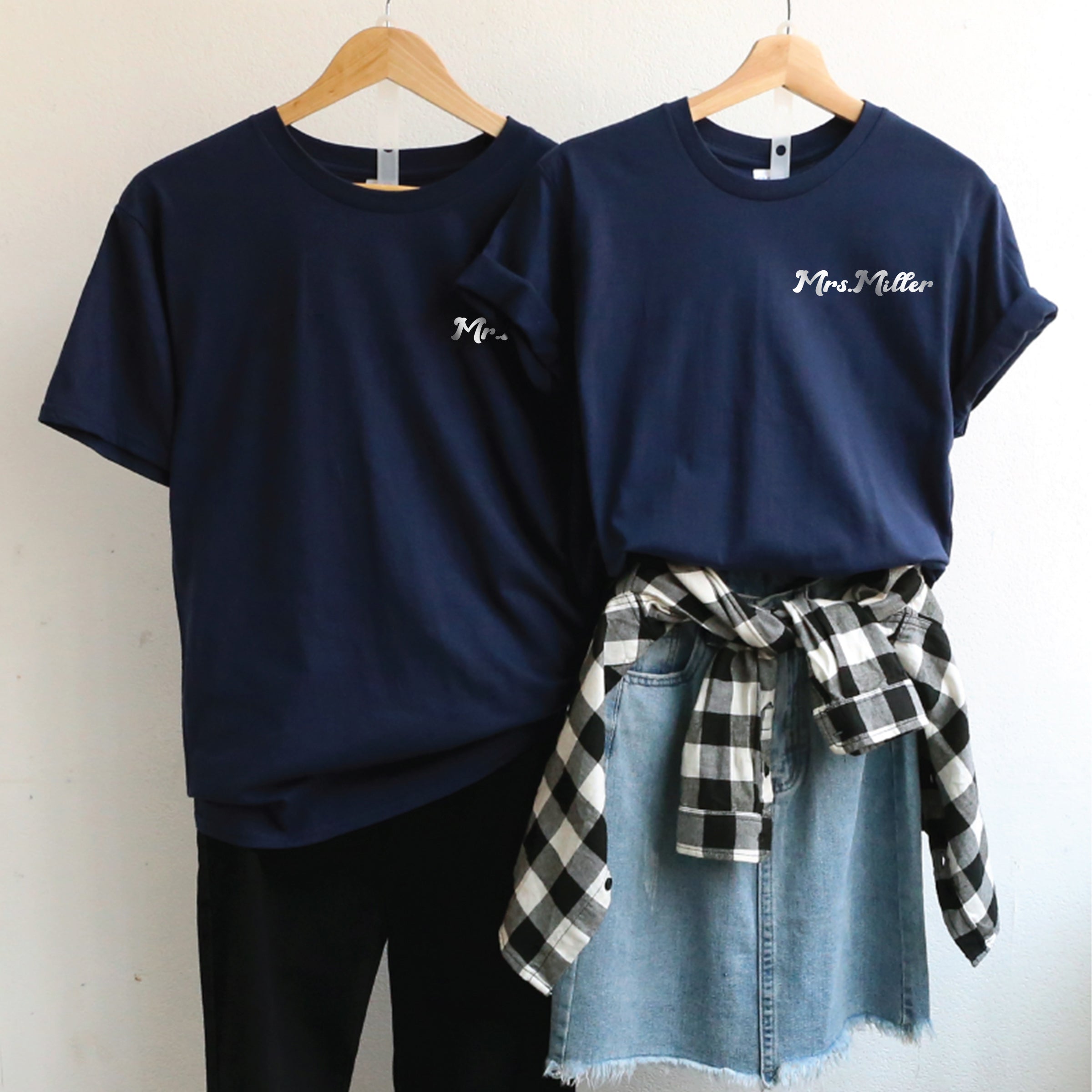 【可自由配色】情侶裝  T-Shirt  | Mr. & Mrs. Just Married