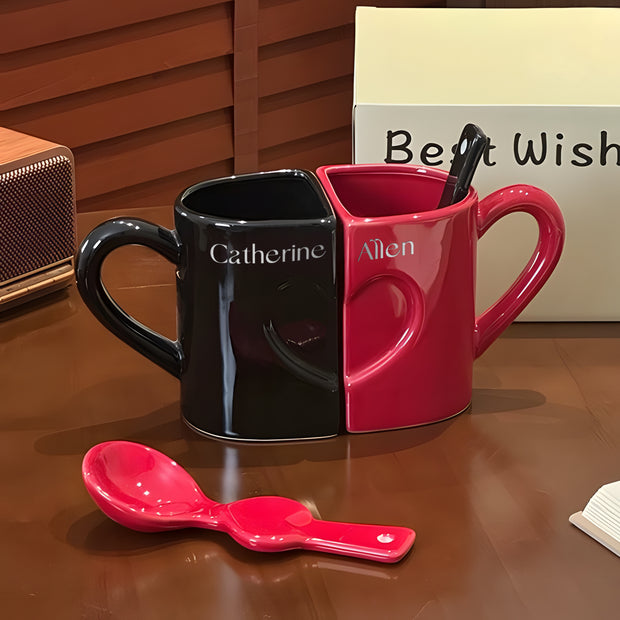 客製化新婚禮物 成雙成對--浪漫陶瓷馬克杯套裝 紀念週年禮物情侶 BG26-162