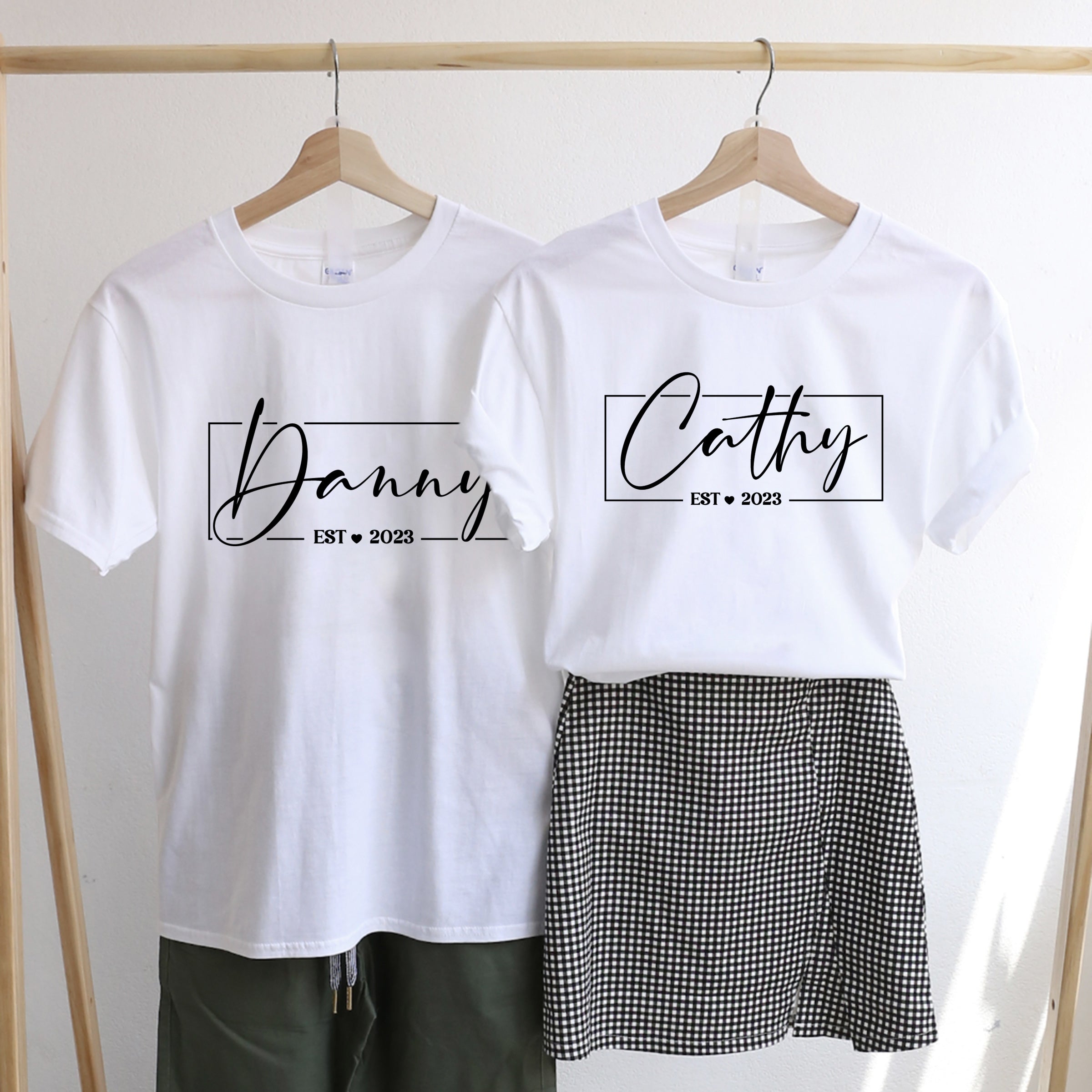 【可自由配色】情侶裝  T-Shirt  | Danny & Cathy