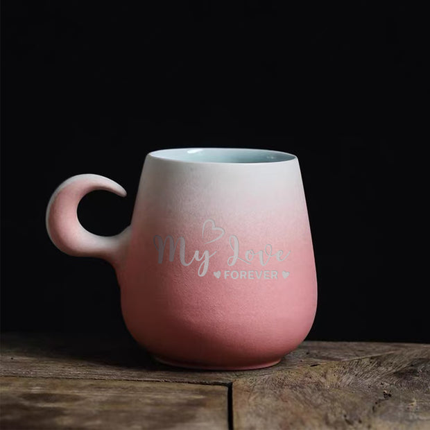 【客製化象牙杯】創意把手咖啡杯 可訂製刻字 情侶杯子陶瓷馬克杯 BG26-276