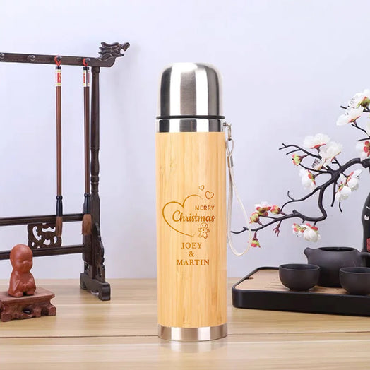 客製化聖誕新年禮物訂製木杯辦公室不鏽鋼保溫杯
