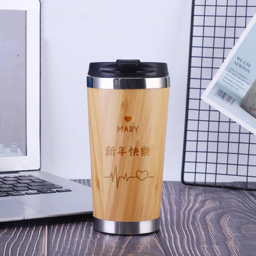 客製化高品質訂製木杯辦公咖啡杯不鏽鋼保溫杯
