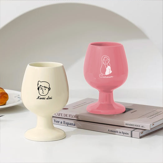 【客製化】定做陶瓷杯 高腳 情侶杯（雕刻禮物）生日禮物 紀念日禮物 週年禮物