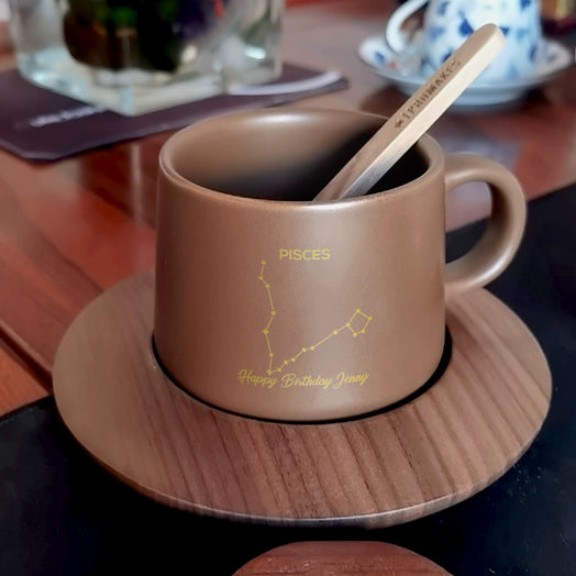 客製化禮物|雕刻星座咖啡杯禮物（生日禮物）雕刻禮物 交換禮物 送好友