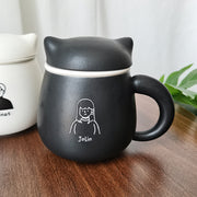 【客製化】情侶禮物 客製雕刻logo貓咪對杯禮盒裝陶瓷馬克杯