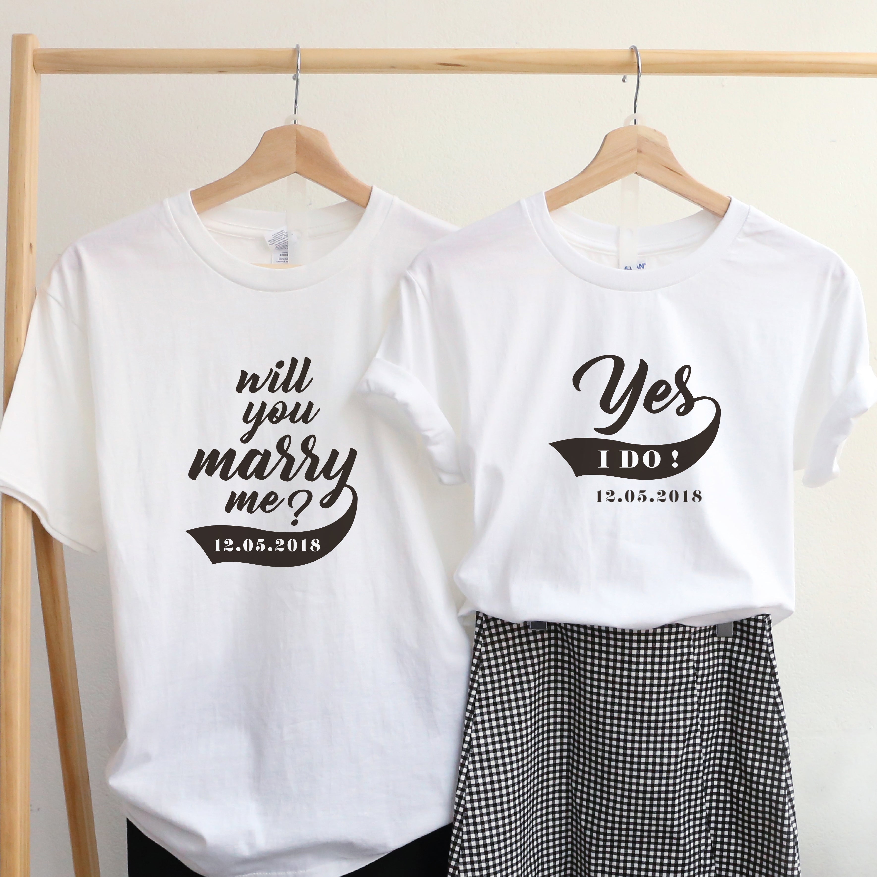 【可自由配色】情侶裝  T-Shirt  | Will you Marry me? 日期款