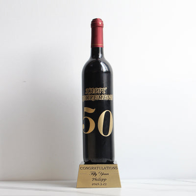 圖案雕刻紅酒獎座 | 榮休 | template Retirement Trophy | Hong Kong Corporate Gift - Design Your Own Wine