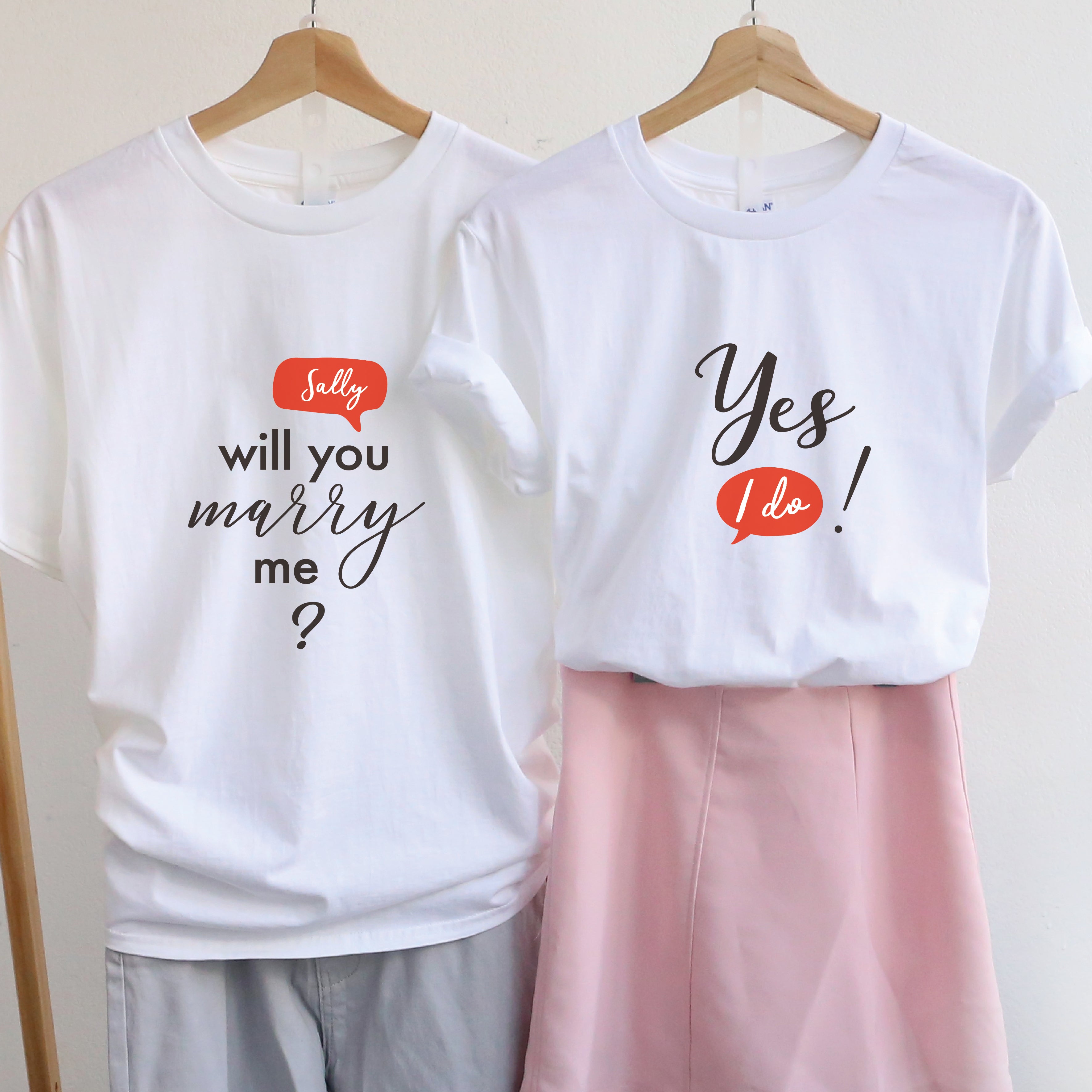 【可自由配色】情侶裝  T-Shirt  | Will You Marry me? 人名款