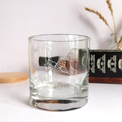 定制文字藝術系列愛酒人士系列威士忌酒杯對杯（雕刻）