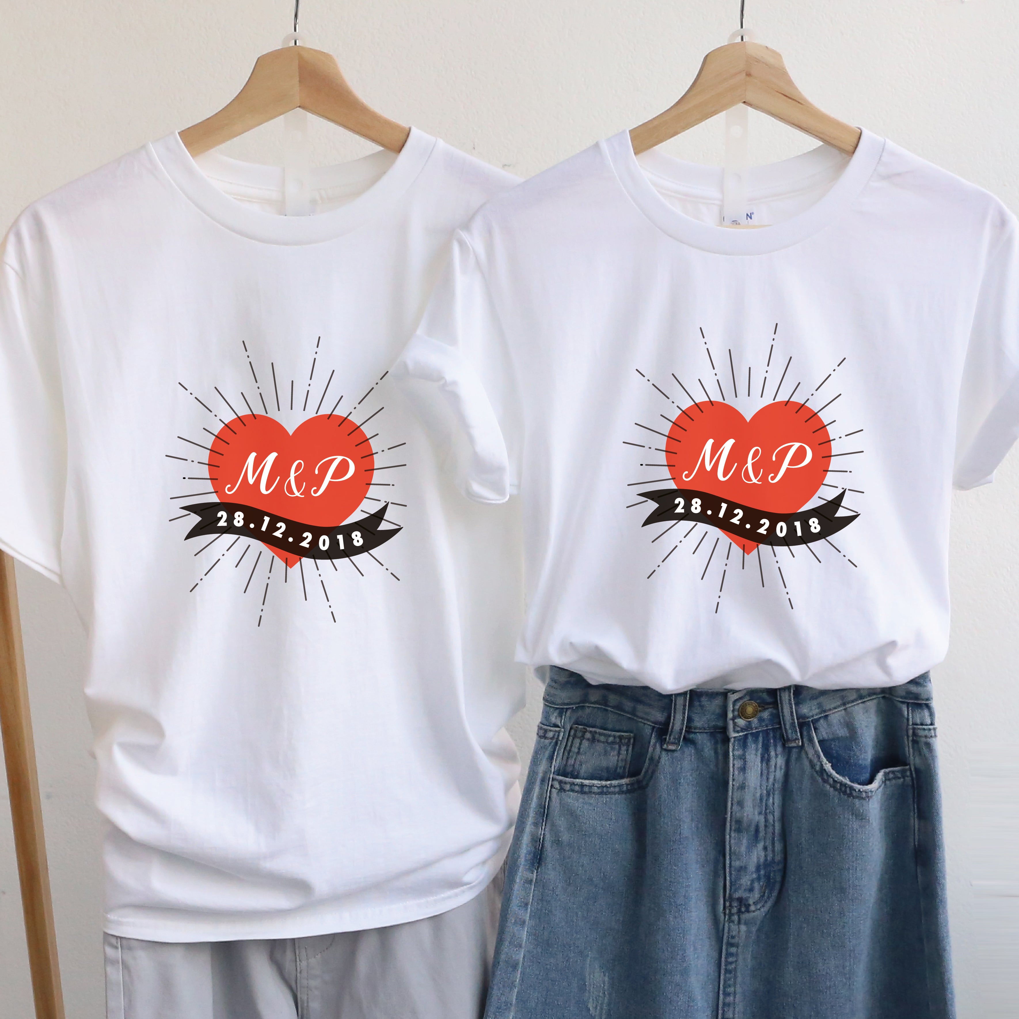 【可自由配色】情侶裝  T-Shirt  | 熱血愛情