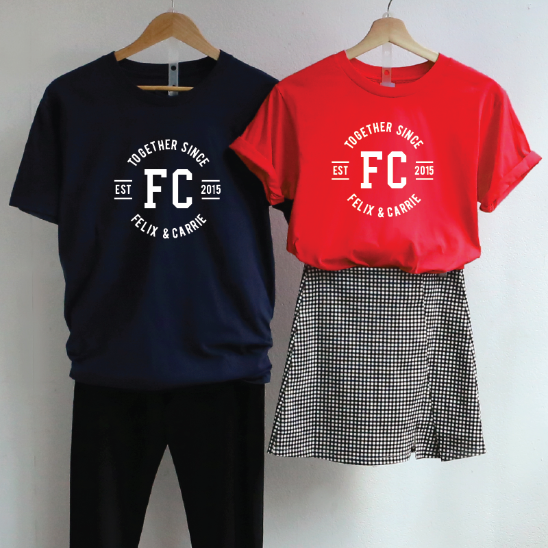 【可自由配色】情侶裝  T-Shirt  | Together Since 印章款