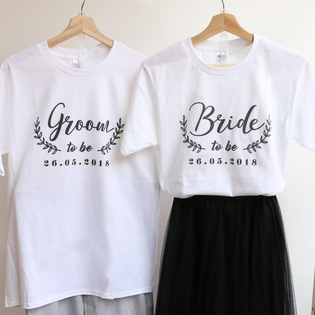 【可自由配色】情侶裝  T-Shirt  | Bride & Groom to be 日期款