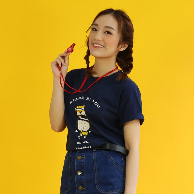 【香港限定】手機女孩,敏 | Stand By You | T-shirt (藏藍色 + 黃色) (一套兩件）