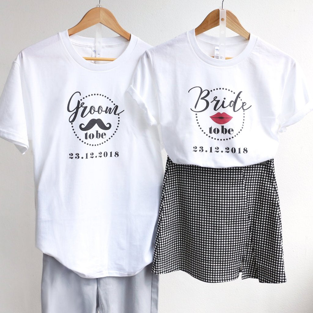 【可自由配色】情侶裝  T-Shirt  | Bride & Groom to be印章款