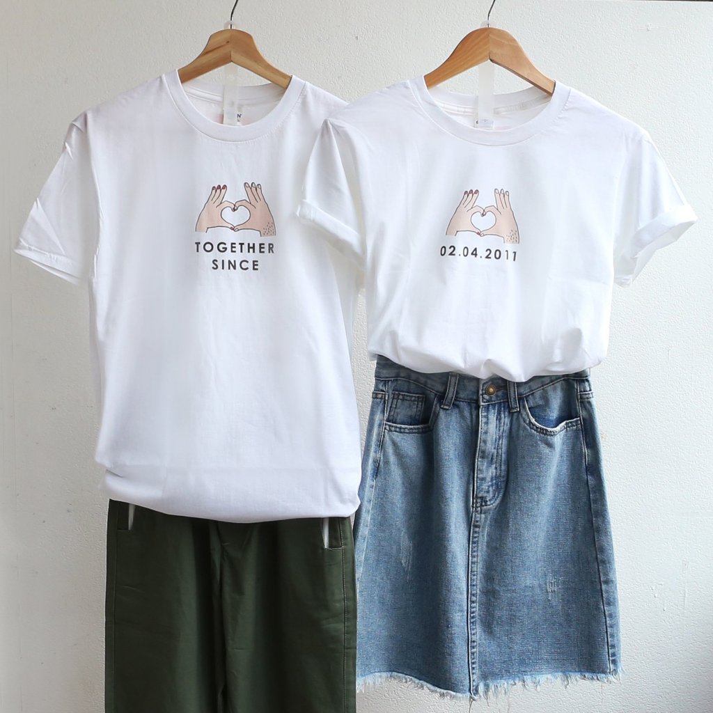 【可自由配色】情侶裝  T-Shirt  | 心心相印