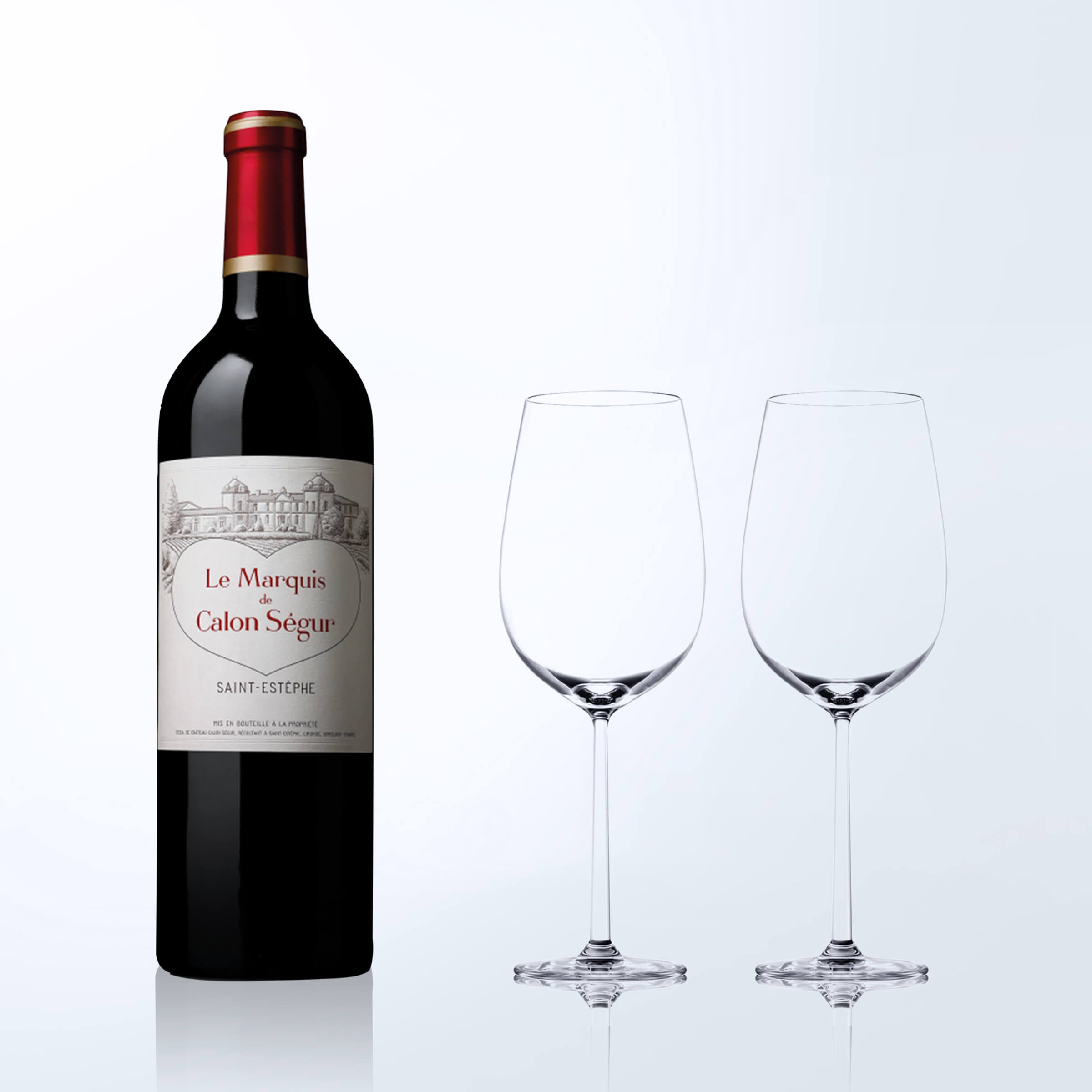 Le Marquis de Calon Ségur 2019 & Bottega Wine Glasses Gift Set with Engraving |2019凱隆世家副牌&Bottega紅酒杯套裝(含文字人像雕刻) - Design Your Own Wine