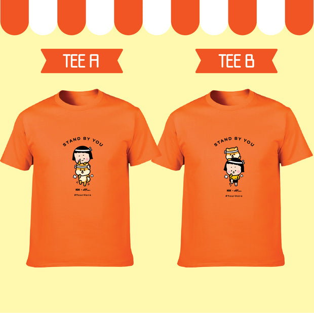 【香港限定】手機女孩,敏 | Stand By You | T-shirt (橙色 + 橙色) (一套兩件）