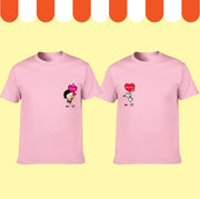 【香港限定】手機女孩,敏 | 愛的對話 | T-shirt (淺粉紅色) (一套兩件)