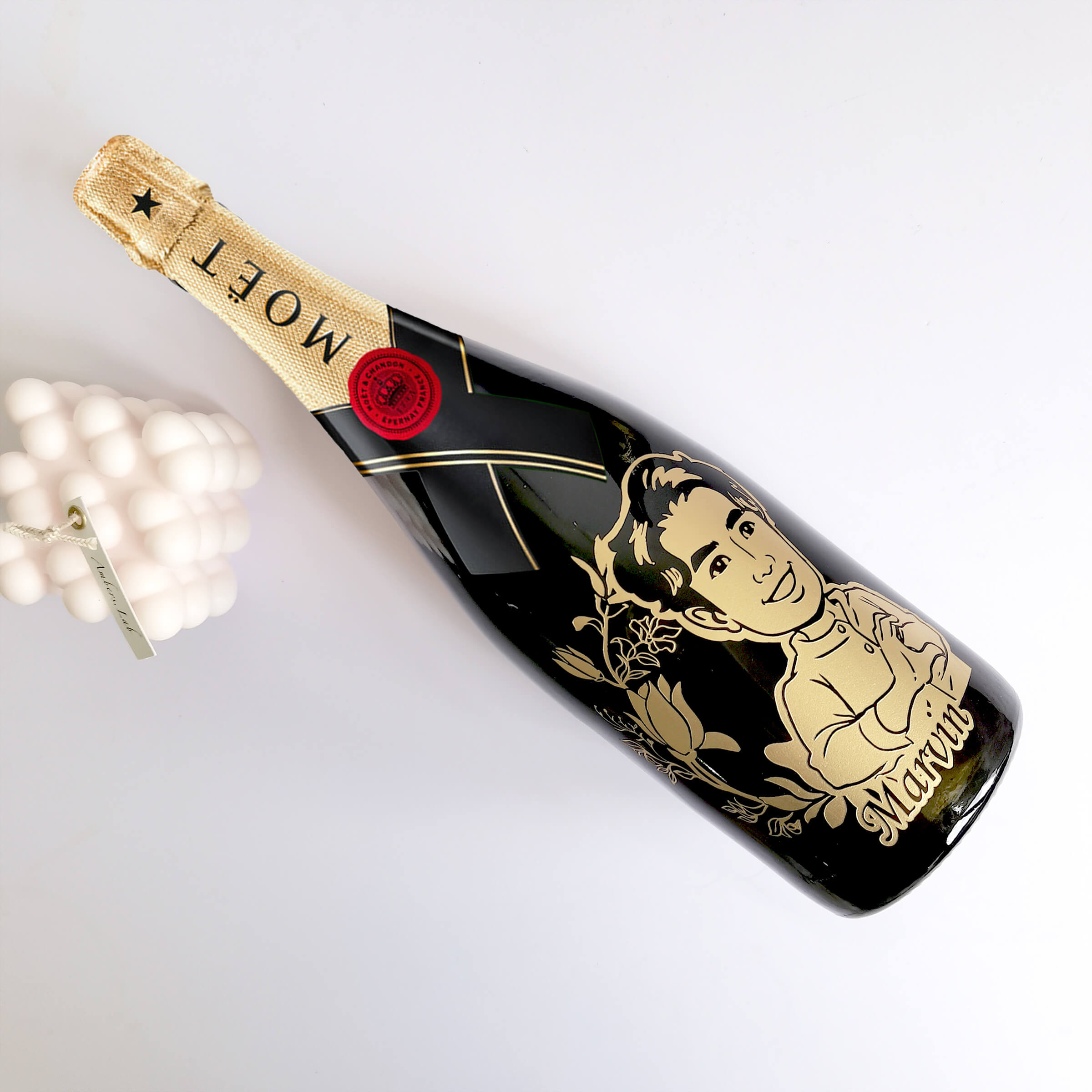 Moët & Chandon |酩悅香檳&香檳杯套裝(雕刻） - Design Your Own Wine