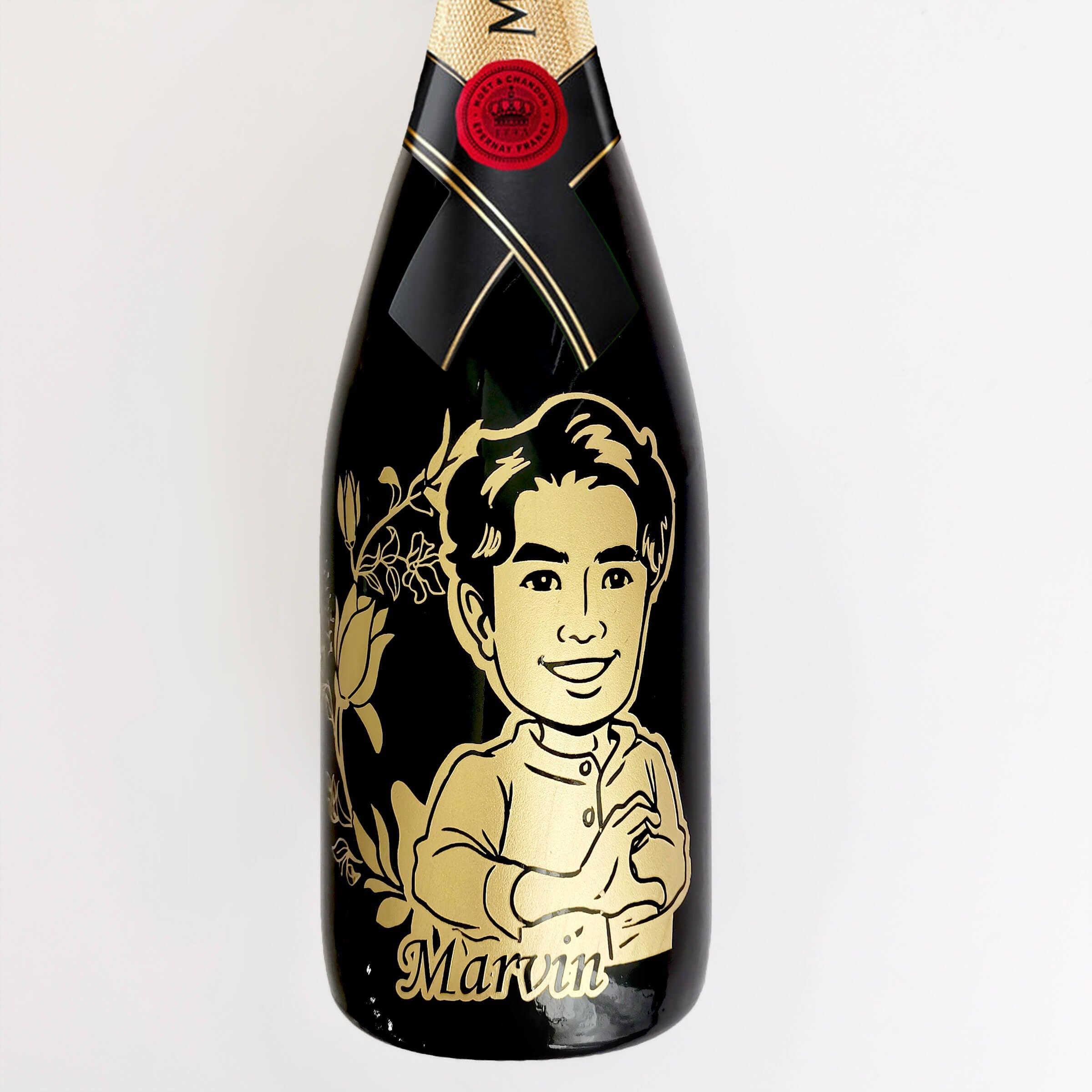 Moët & Chandon |酩悅香檳&香檳杯套裝(雕刻） - Design Your Own Wine