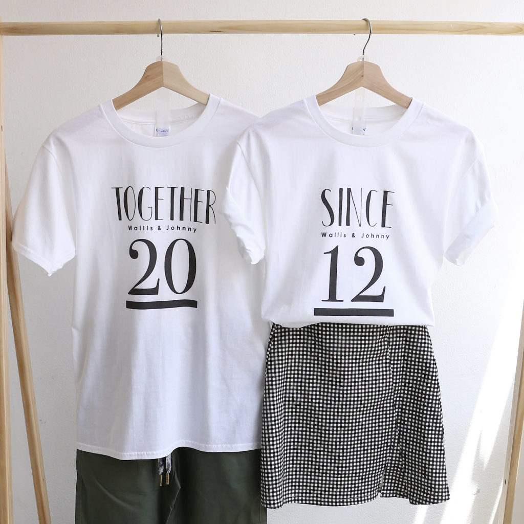 【可自由配色】情侶裝  T-Shirt  | 我們在一起(前面)