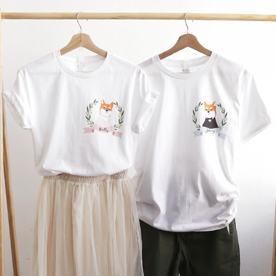 【可自由配色】情侶裝  T-Shirt  | 新婚柴犬