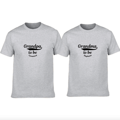 親子裝 T-shirt | Grandparents to be 灰色 (一套兩件)