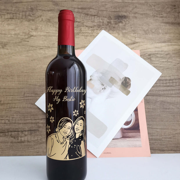 Portrait | 人像系列—定制生日紅酒（雕刻） - Design Your Own Wine