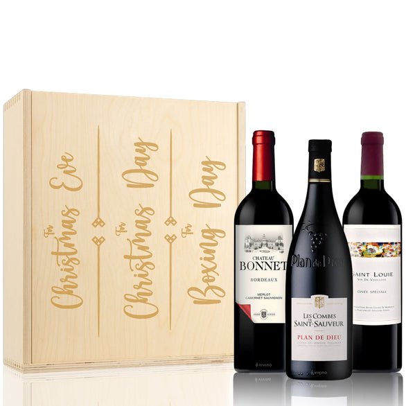 Christmas 3 Days Celebration Sets With Customize Wine Label - Design Your Own Wine