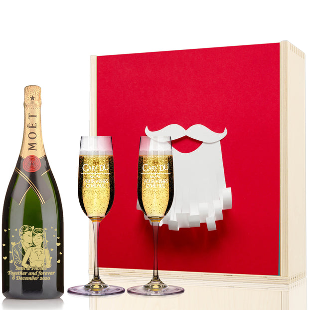 【自訂雕刻】聖誕香檳及酒杯禮盒(1)