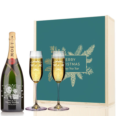 【自訂雕刻】聖誕香檳及酒杯禮盒(2)