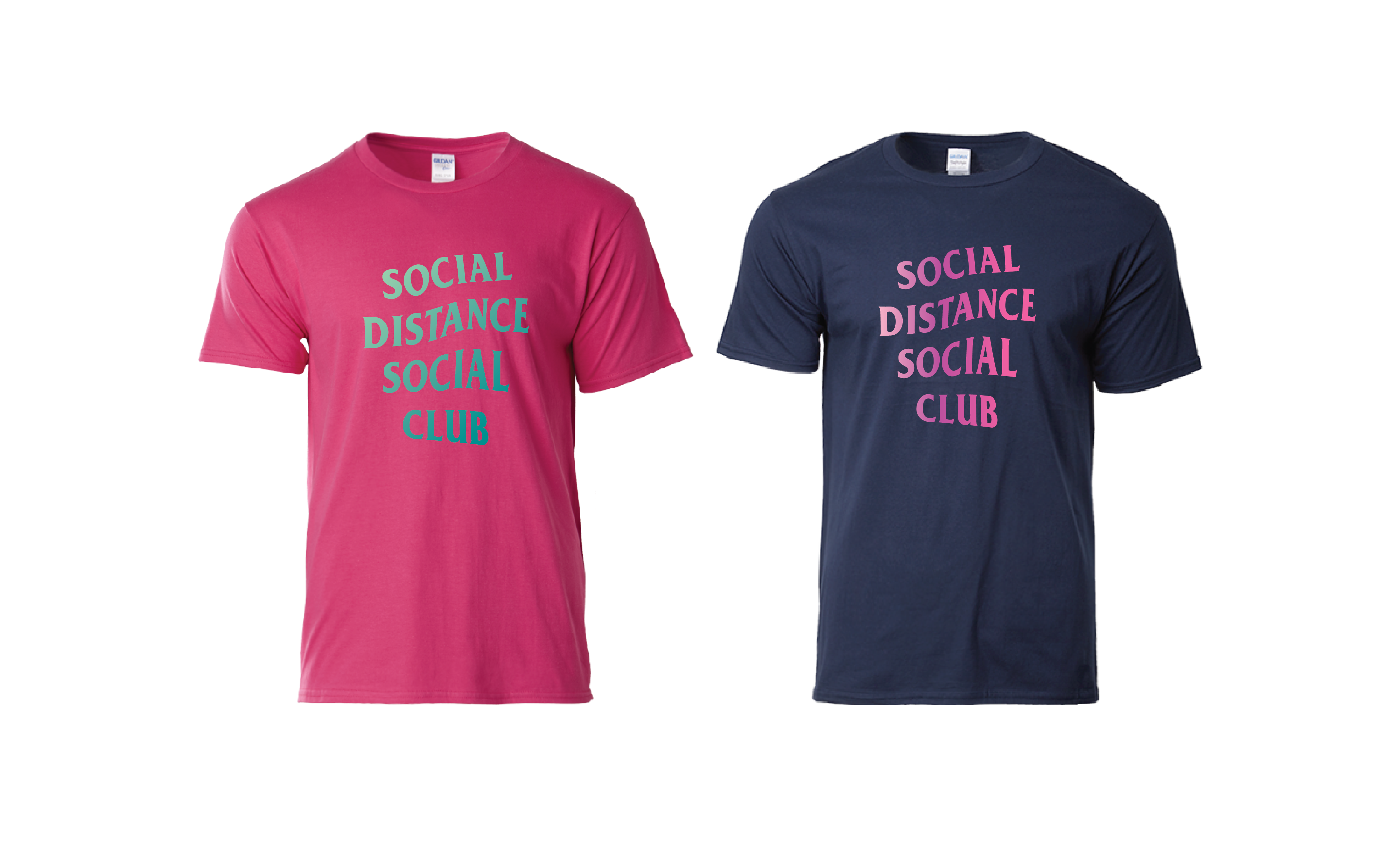 【COVID 限量版】情侶裝  T-Shirt  |  Social Distance 海軍藍