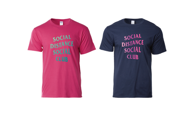 【COVID 限量版】情侶裝  T-Shirt  |  Social Distance 海軍藍