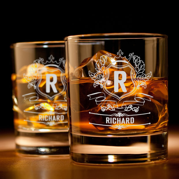 Text Art |客製化禮物—訂製【R】RICH威士忌杯對杯（雕刻）紀念禮物