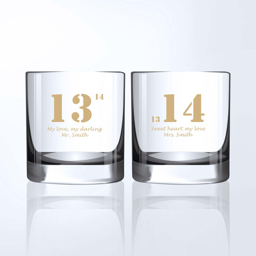 Text Art |禮物—訂製1314威士忌對杯（雕刻） - Design Your Own Wine